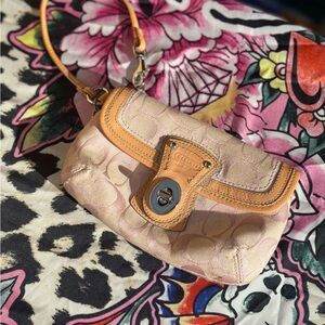 Coach Blush and Tan Clutch